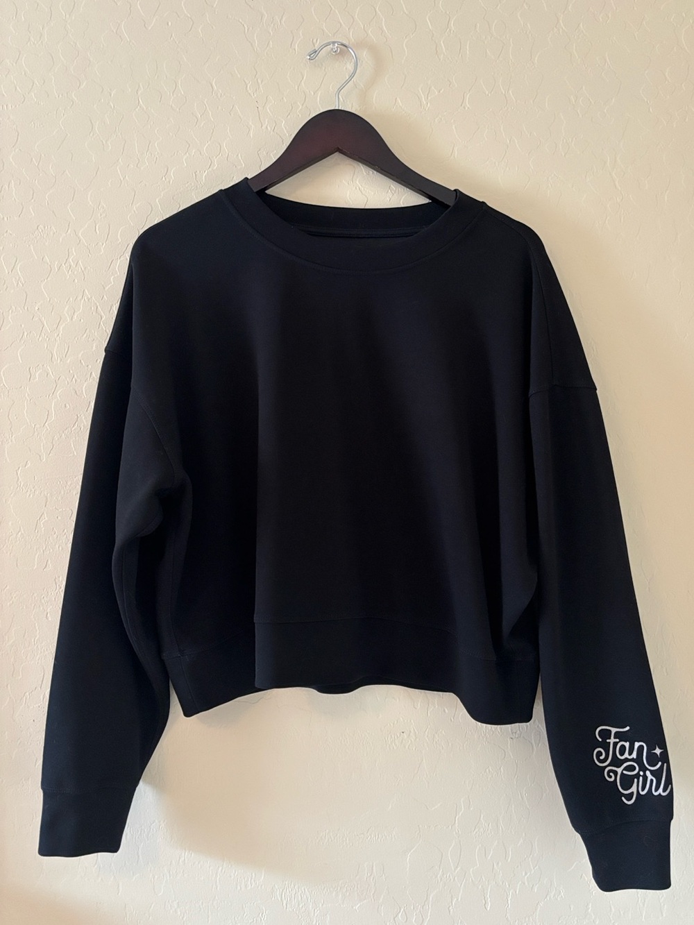 Fan Girl Black Crewneck Sweatshirt - Casual Pullover
